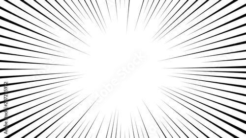 Фотография Radial speed lines explosion or burst black dynamic manga action lines