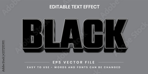 Black Chrome Metal Industrial 3D Editable Text Effect