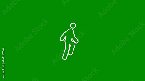 animated walk climb to the peak destination bussines man isolated green. succes story journey graphic overlay