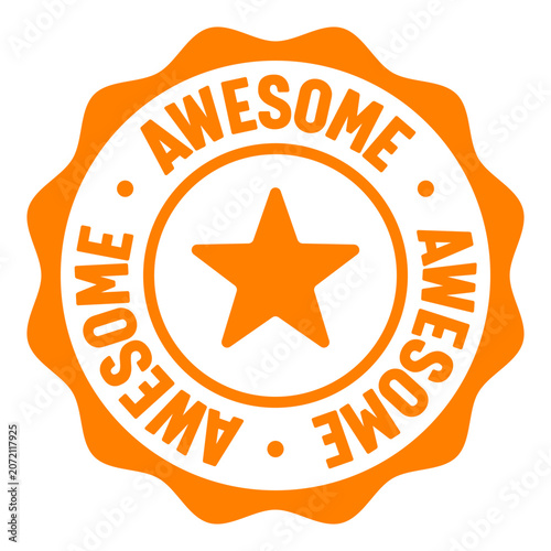 Quadro su tela awesome seal badge. awesome label sticker. Vector sign