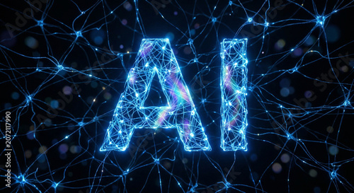 AI Digital Network Connection, Artificial Intelligence Concept, Futuristic Technology
