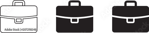 Briefcase icon minimalist business portfolio vector illustration.
