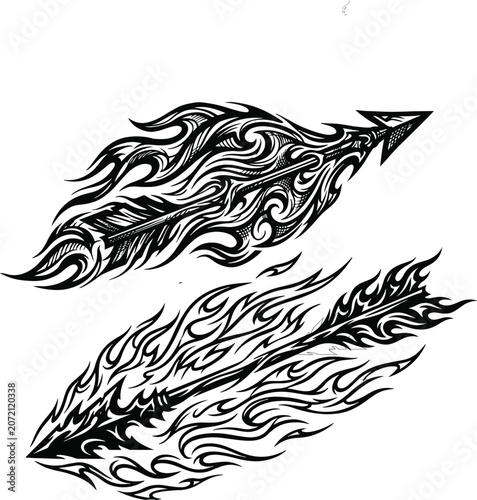 Blazing Tribal Arrow Flames