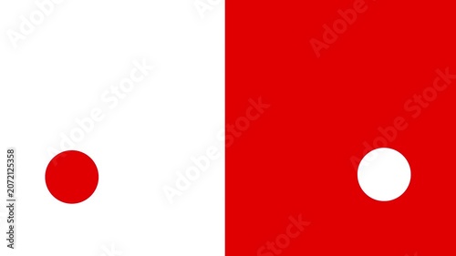 Geometric red and white spheres inverse movement backdrop