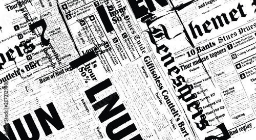 Photography Vintage grunge newspaper collage background.