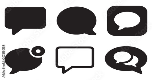 Simple Chat Bubble Symbol for Conversation, Text Message and Digital Communication Concept