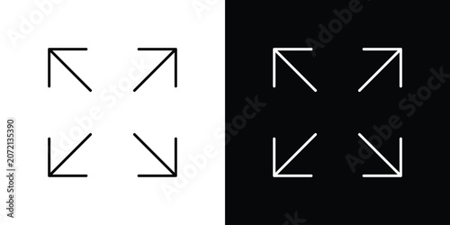 Fényképezés Expand icon black lineart editable vectors pack