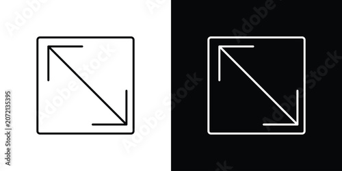 Vászonkép Expand icon black lineart editable vectors pack