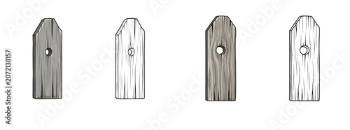 Wooden markers in various finishes and textures for design use  