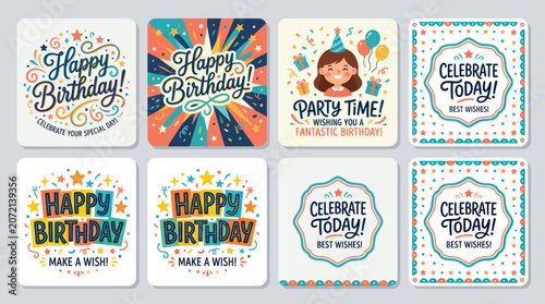Happy birthday celebration card collection