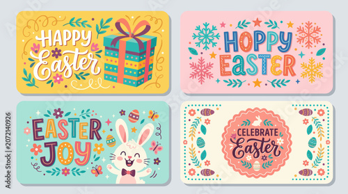 Happy easter gift celebration vector art