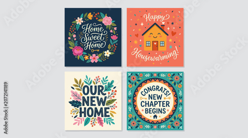 Housewarming new home celebration cards