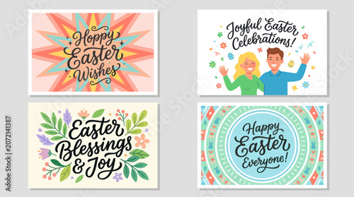 Happy easter holiday greetings collection