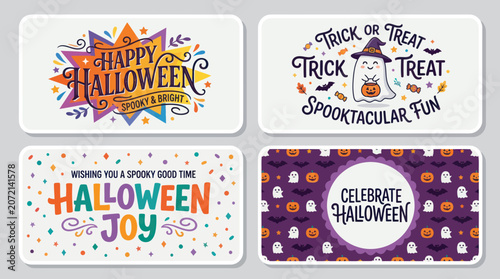 Happy halloween decorative graphics set