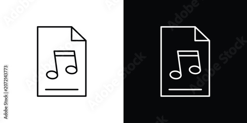 Fotografie Music File icon black lineart editable vectors pack