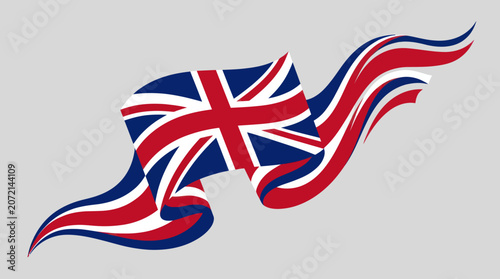 Foto Union jack flag ribbon wave design