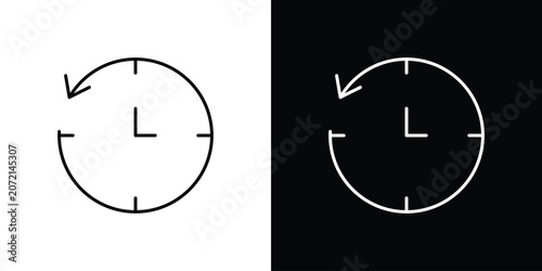 Photos Past time icon black lineart editable vectors pack