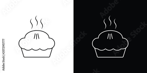 Bild auf Leinwand Pie icon black lineart editable vectors pack