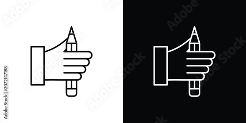 Bild auf Leinwand Self expression icon black lineart editable vectors pack