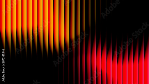 Futuristic Neon Vertical Light Bars Abstract Background with Red Orange Gradient Glow on Black Background. Abstract Gradient Light Stripes Featuring Glowing Vertical Columns and Modern Digital Design.
