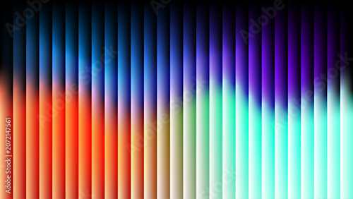 Vibrant Neon Gradient Vertical Light Bars Abstract Background with Colorful Futuristic Glow. Abstract Multicolor Neon Light Stripes with Vertical Gradient Columns on Black Background.