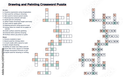 Drawing and painting crossword puzzle