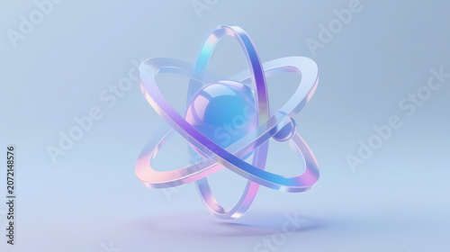 Dreamy blue purple atomic model