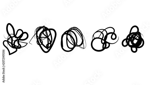 Abstract Hand Drawn Scribble Circles Collection with Freehand Loops and Artistic Doodle Shapes. Creative Hand Drawn Scribble Loop Elements Set Featuring Abstract Circular Sketch Designs.
