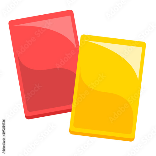 Bild auf Leinwand Red and Yellow Referee Penalty Cards Vector Illustration