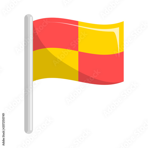 Red and Yellow Soccer Linesman Assistant Referee Flag Icon
