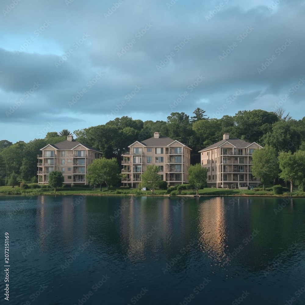 Obraz premium houses on the river