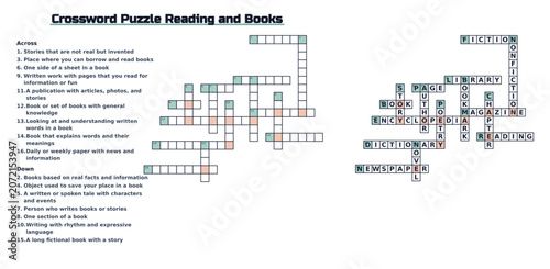 Reading and books crossword puzzle
