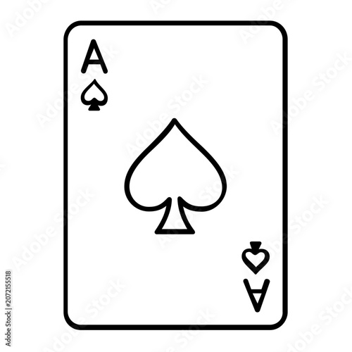 A clean flat vector line icon of playing cards, ideal for casino interfaces, game night invitations, leisure apps, and entertainment menus.