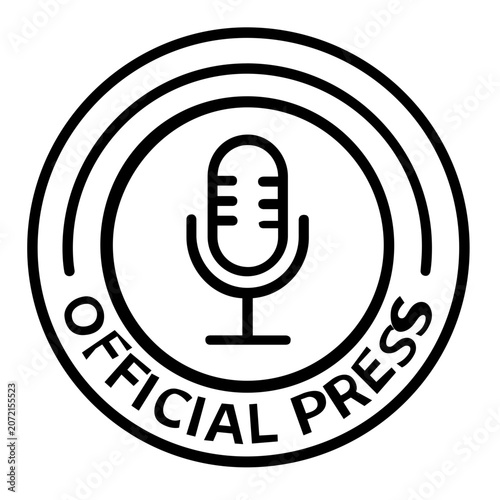 A clean flat vector line icon of a journalist press pass, perfect for editorial dashboards, media kits, accreditation forms, and event signage.