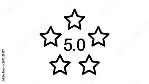 A clean flat vector line icon of a star rating symbol, useful for review widgets, customer feedback pages, product scores, and quality badges.
