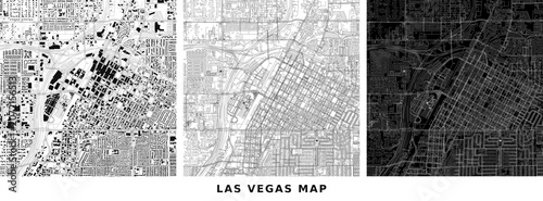 Figure ground diagram of las vegas urban fabric, architectural map analysis of building footprints and street networks, urban planning and design study