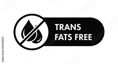 Konstfotografi Trans Fats Free Sign Black Silhouette On White Background