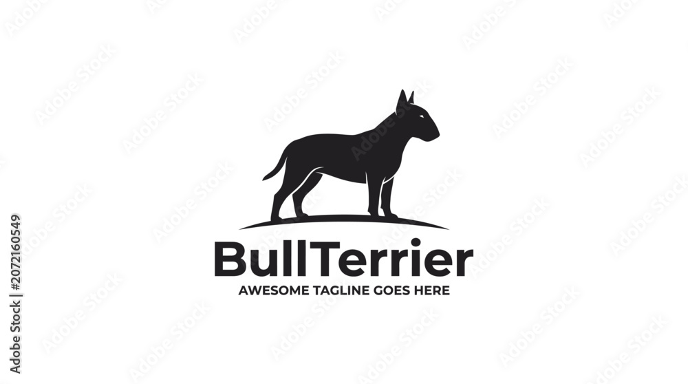 Obraz premium Professional vector logo design featuring a stylized bull terrier silhouette for modern brand identity concepts today