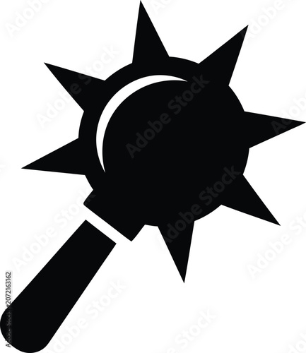 Obraz na płótnie Silhouette vector mace medieval weapon icon for historical combat design