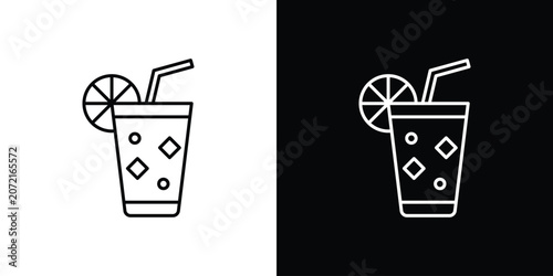 Bild auf Leinwand Lemonade icons vector illustrations in strokes lines