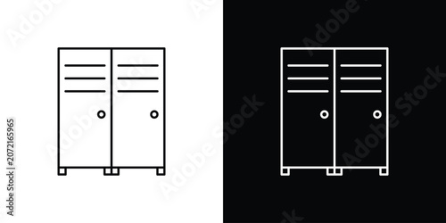 Tableau sur toile Locker icons vector illustrations in strokes lines