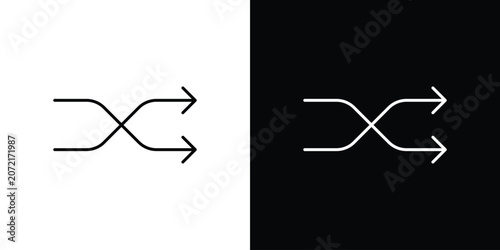 Tableau sur toile Shuffle arrow icons vector illustrations in strokes lines