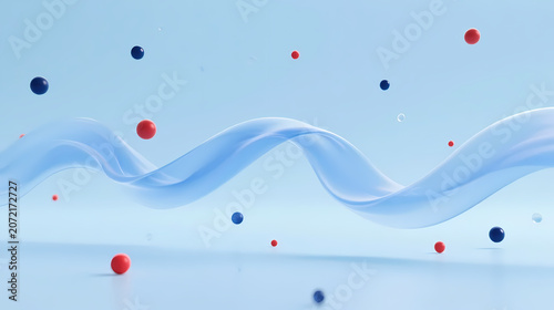 Light blue waves in a dreamy space