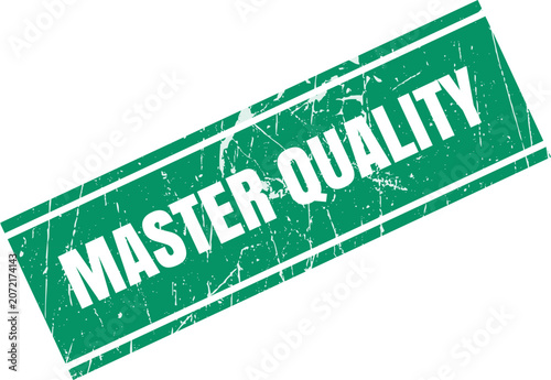 Weathered green ink stamp with the words master quality perfect for professional business labels and branding