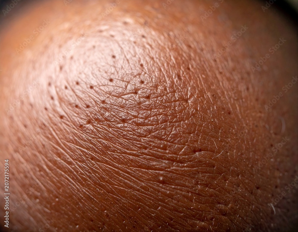 Fototapeta premium Macro close up of dark human skin texture with pores for skincare background