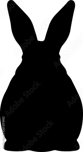 Minimalist Black Silhouette Graphic Illustration of a Sitting Rabbit Animal Icon