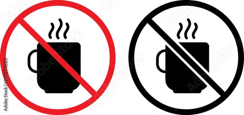 Photos No hot drinks allowed sign icon set