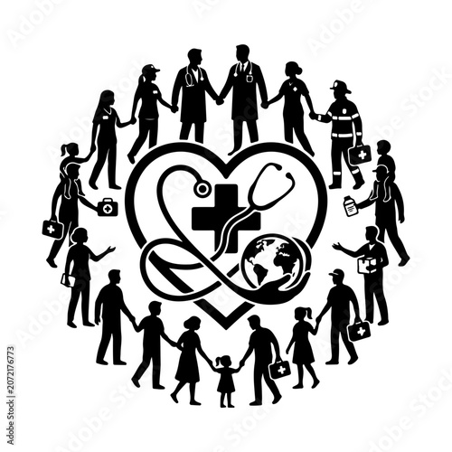 Medical, Healthcare, Global Health, Unity Vector Icon