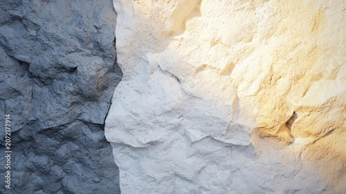 Textured rock surface with contrasting colors, showcasing blend of gray and white tones, creating abstract and natural appearance