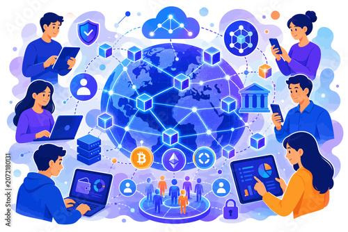 Global blockchain network in action